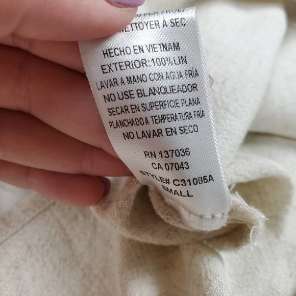 Paper Crane Linen Midi Oatmeal Tie Ivory - Picture 12 of 12